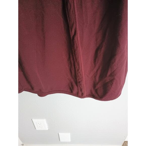 Athleta Solitude Hoodie Sweatshirt Dress deep maroon burgundy cozy relaxed - Picture 5 of 11